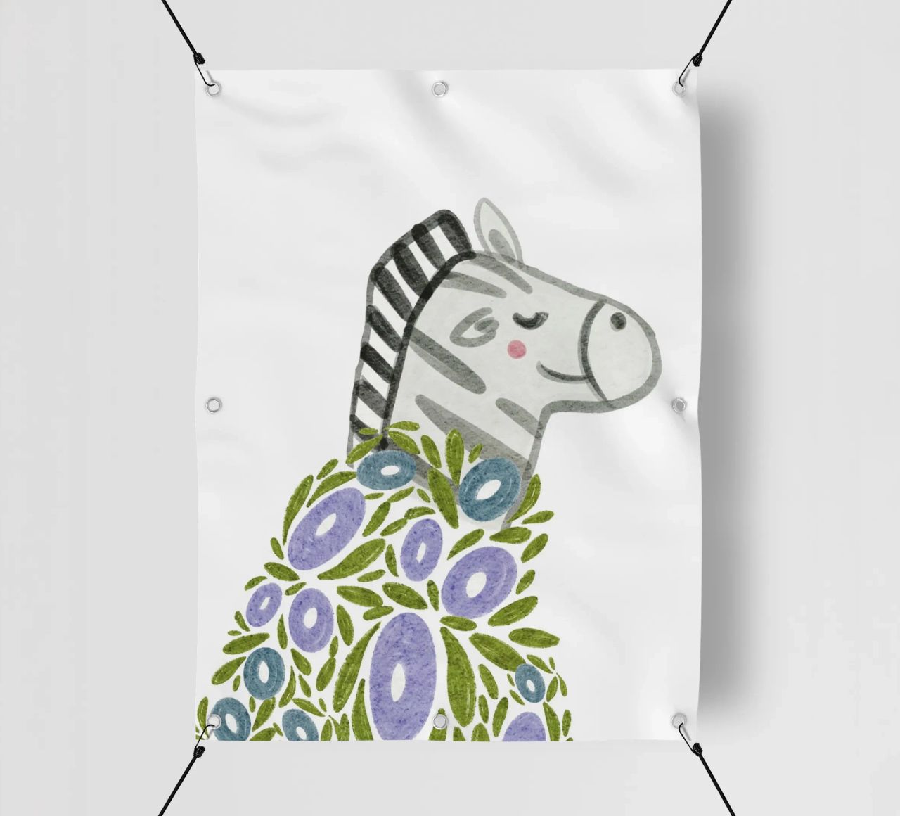 Zebra e fiori telo in pvc da Nikitajariwala