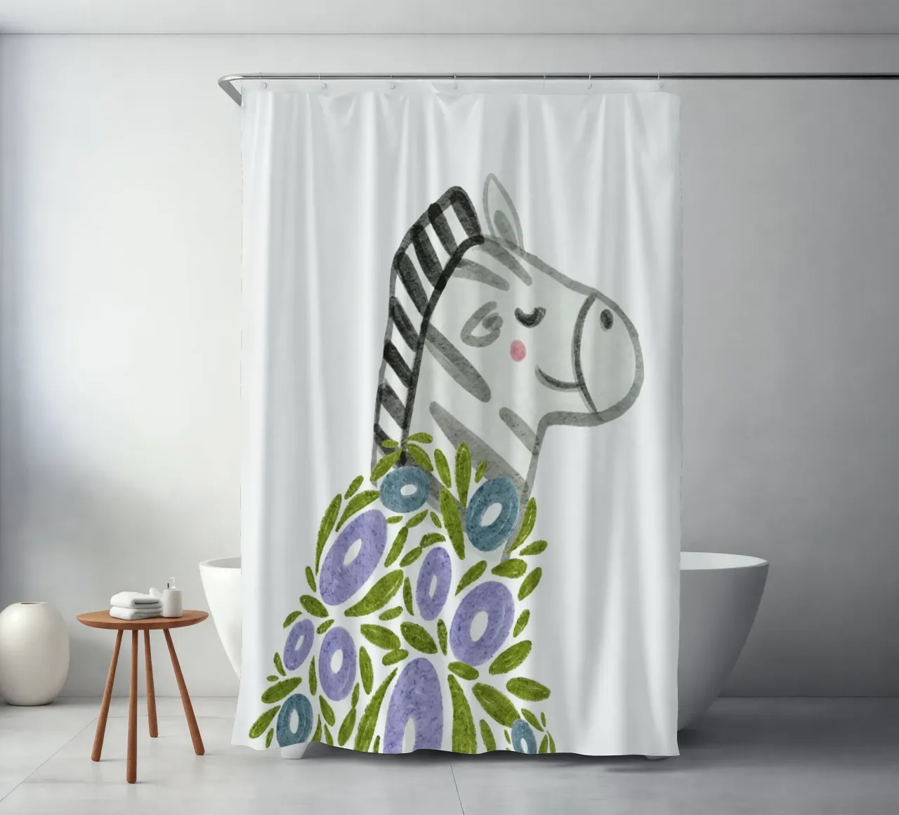 Zebra e fiori tenda da doccia da Nikitajariwala