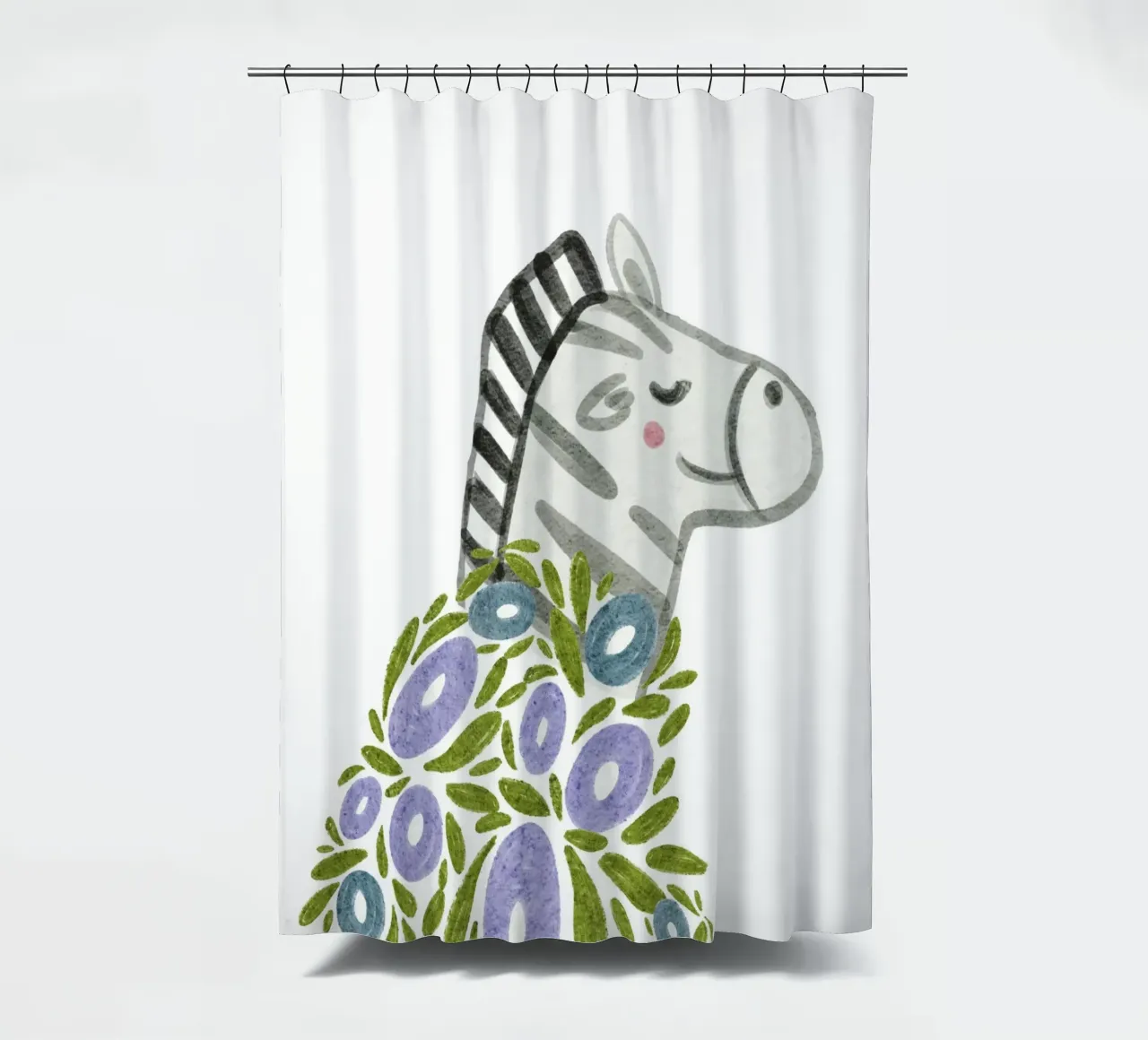 Zebra e fiori tenda da doccia da Nikitajariwala