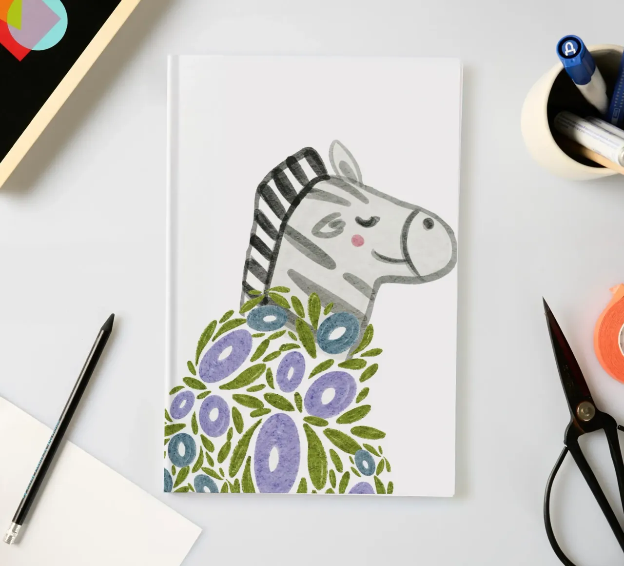 Zebra e fiori diario da Nikitajariwala