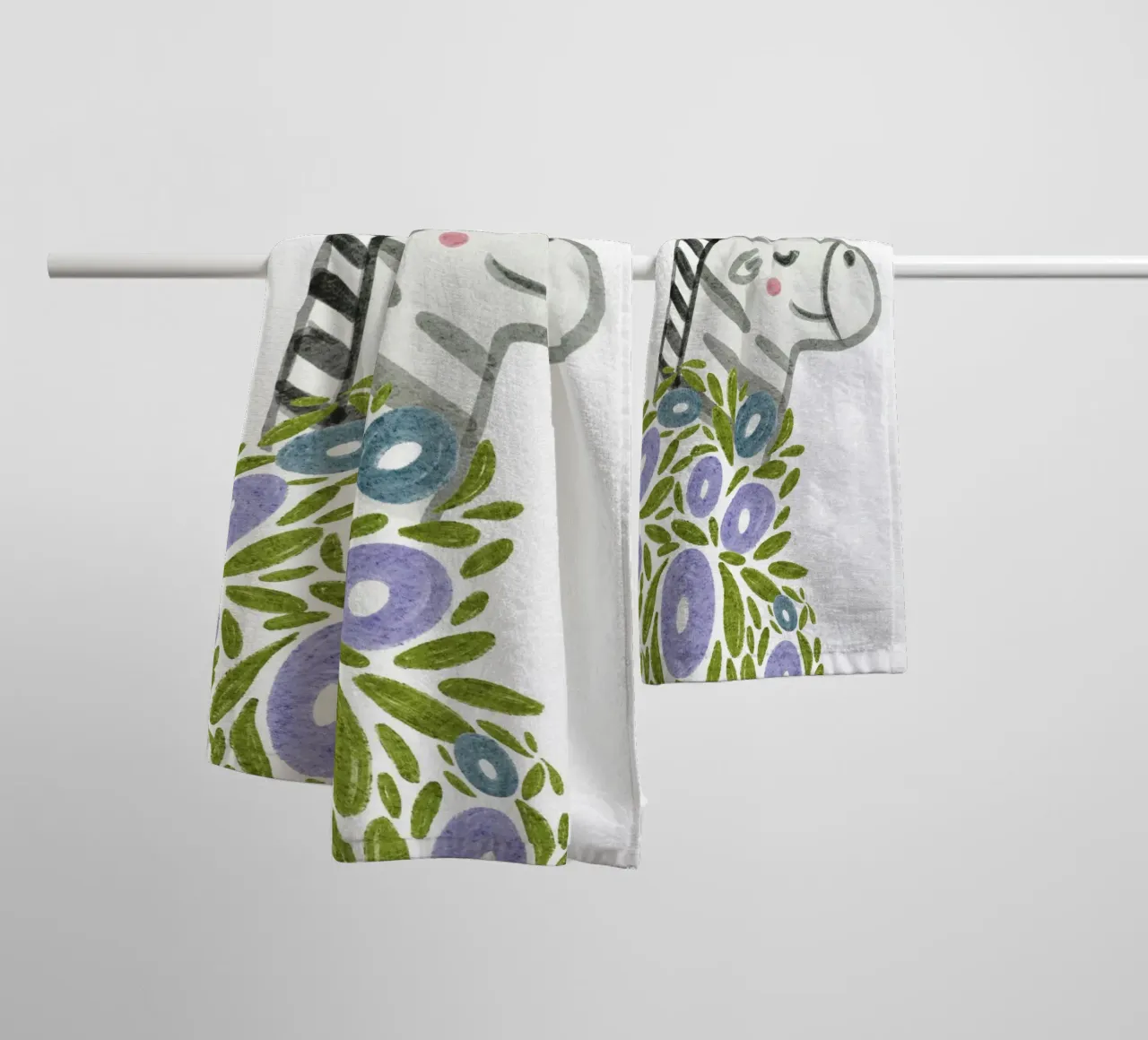 Zebra e fiori asciugamano da bagno da Nikitajariwala