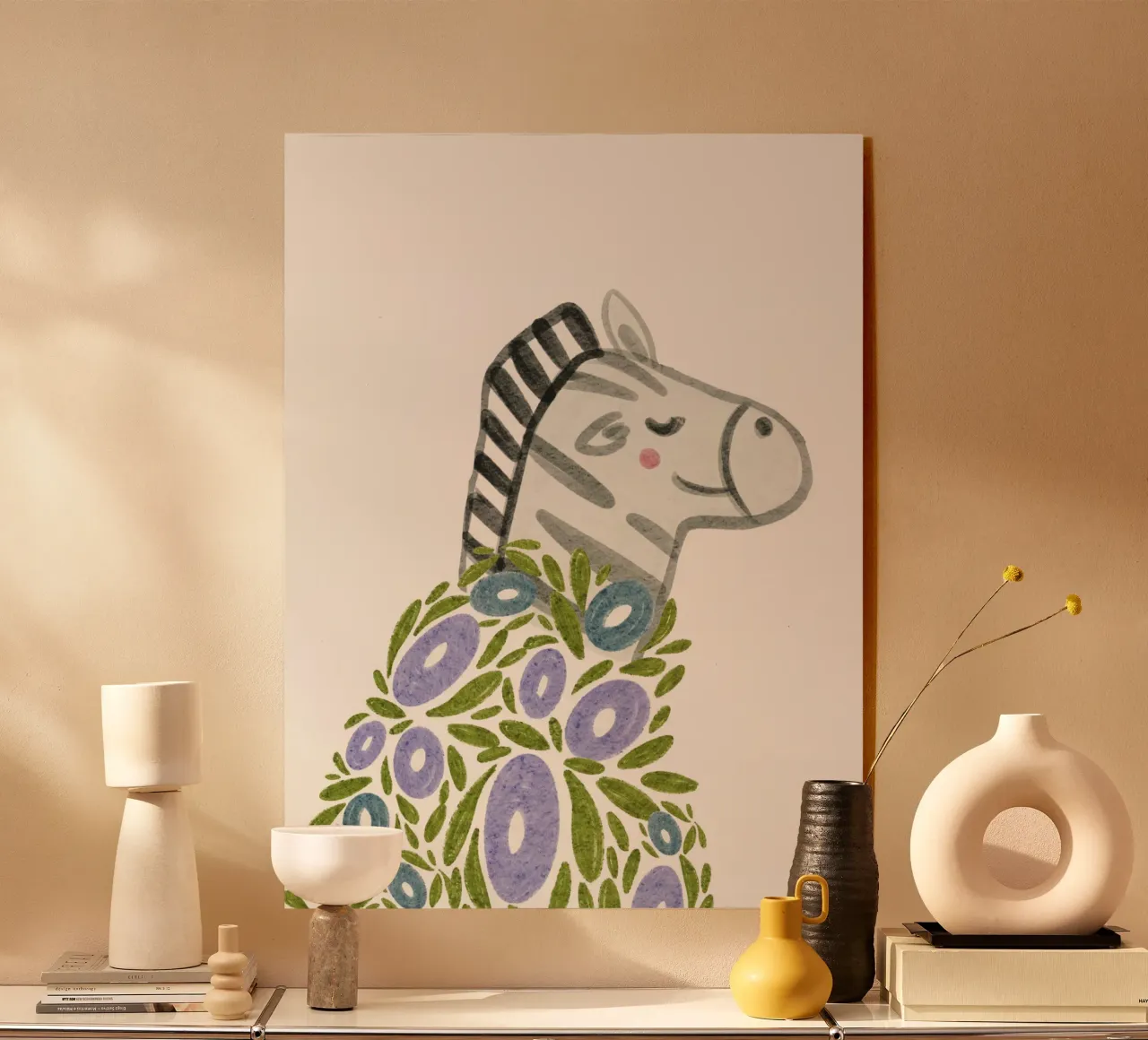 Zebra e fiori plexiglass da Nikitajariwala