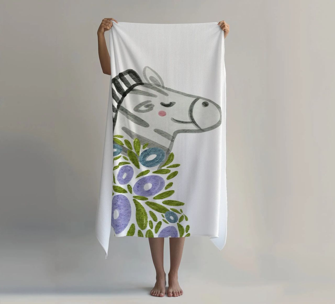 Zebra e fiori telo mare da Nikitajariwala