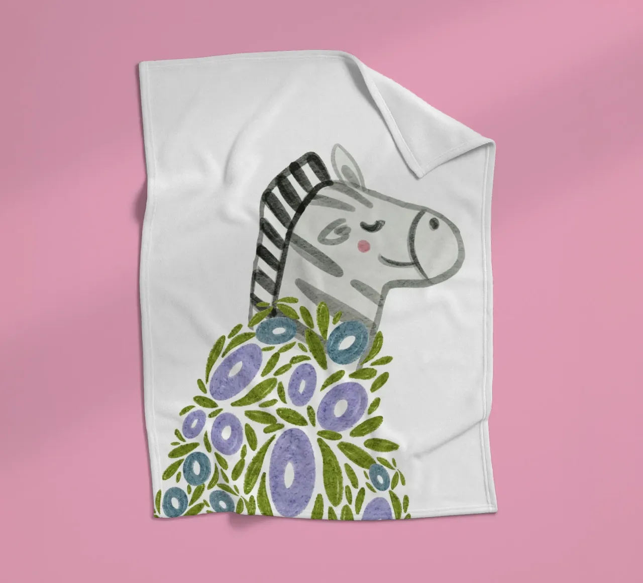 Zebra e fiori coperta in pile da Nikitajariwala