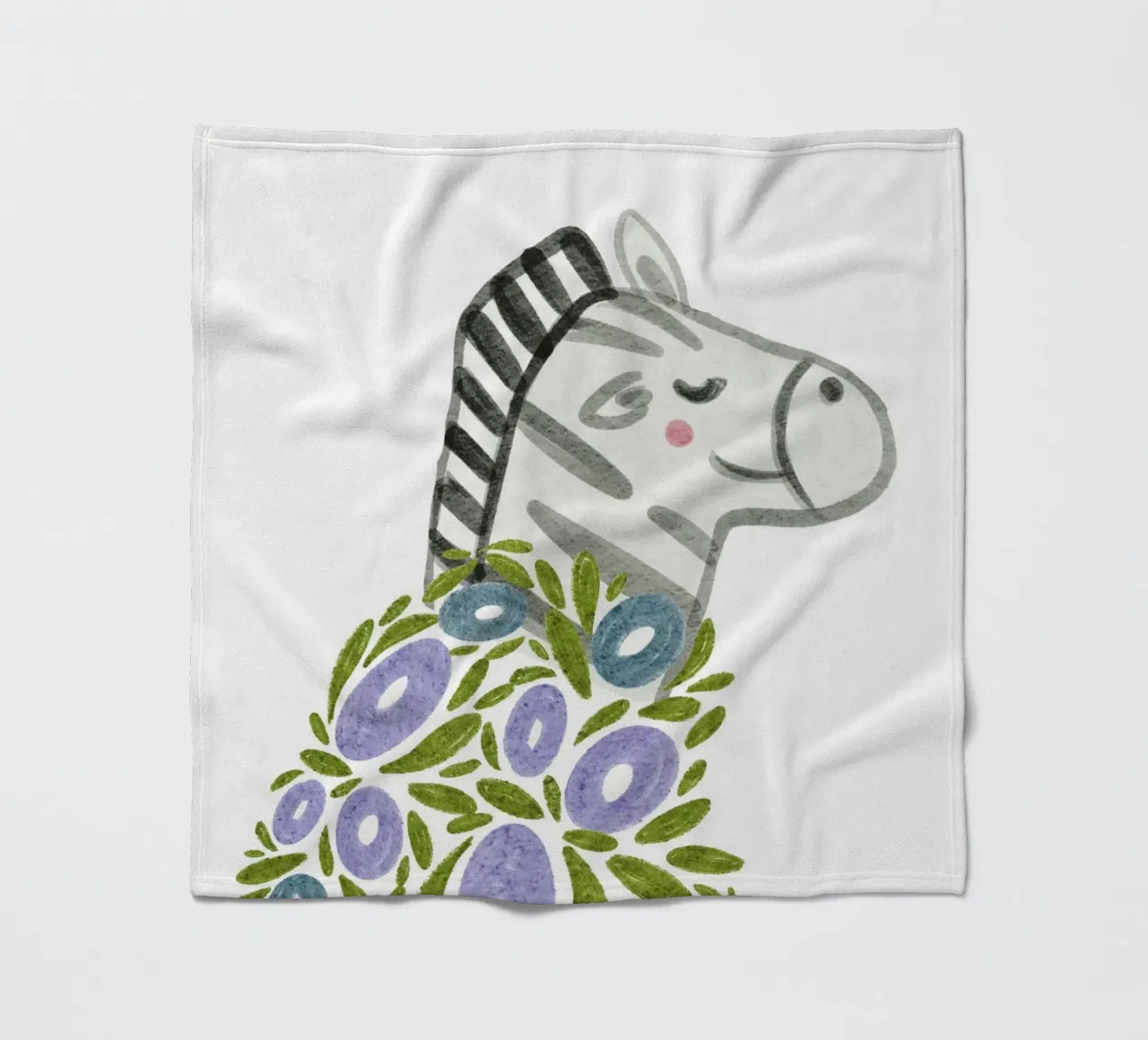 Zebra e fiori coperta in pile da Nikitajariwala