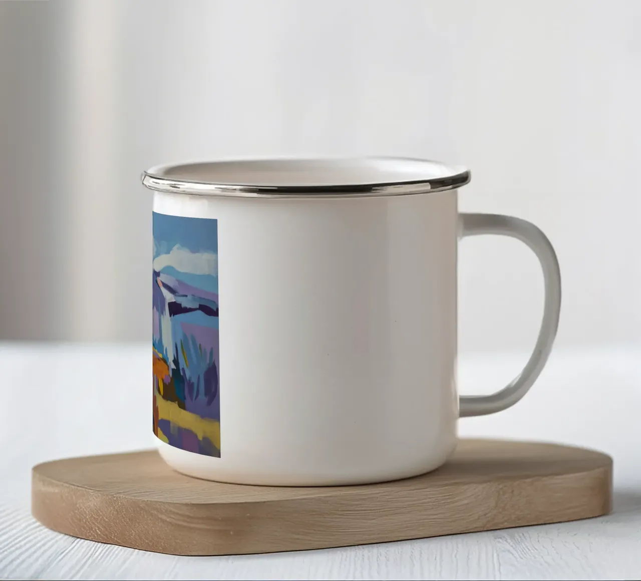 Gletsjerpiek Sereniteit emaille mok van Radiance Landscape