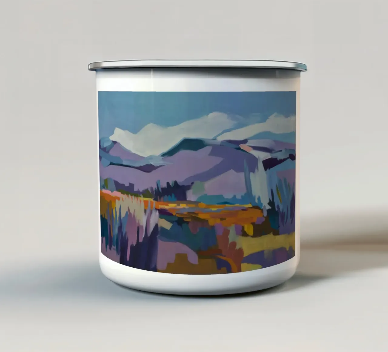 Gletsjerpiek Sereniteit emaille mok van Radiance Landscape