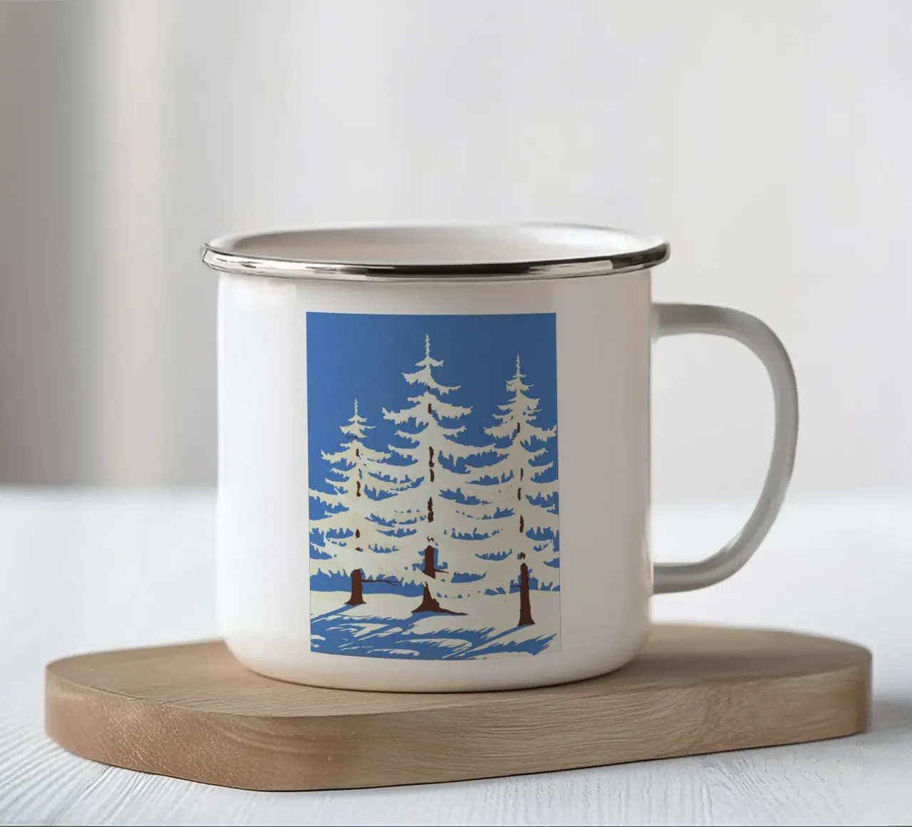 Harz Winter Trees tazza in smalto da Rosi Feist