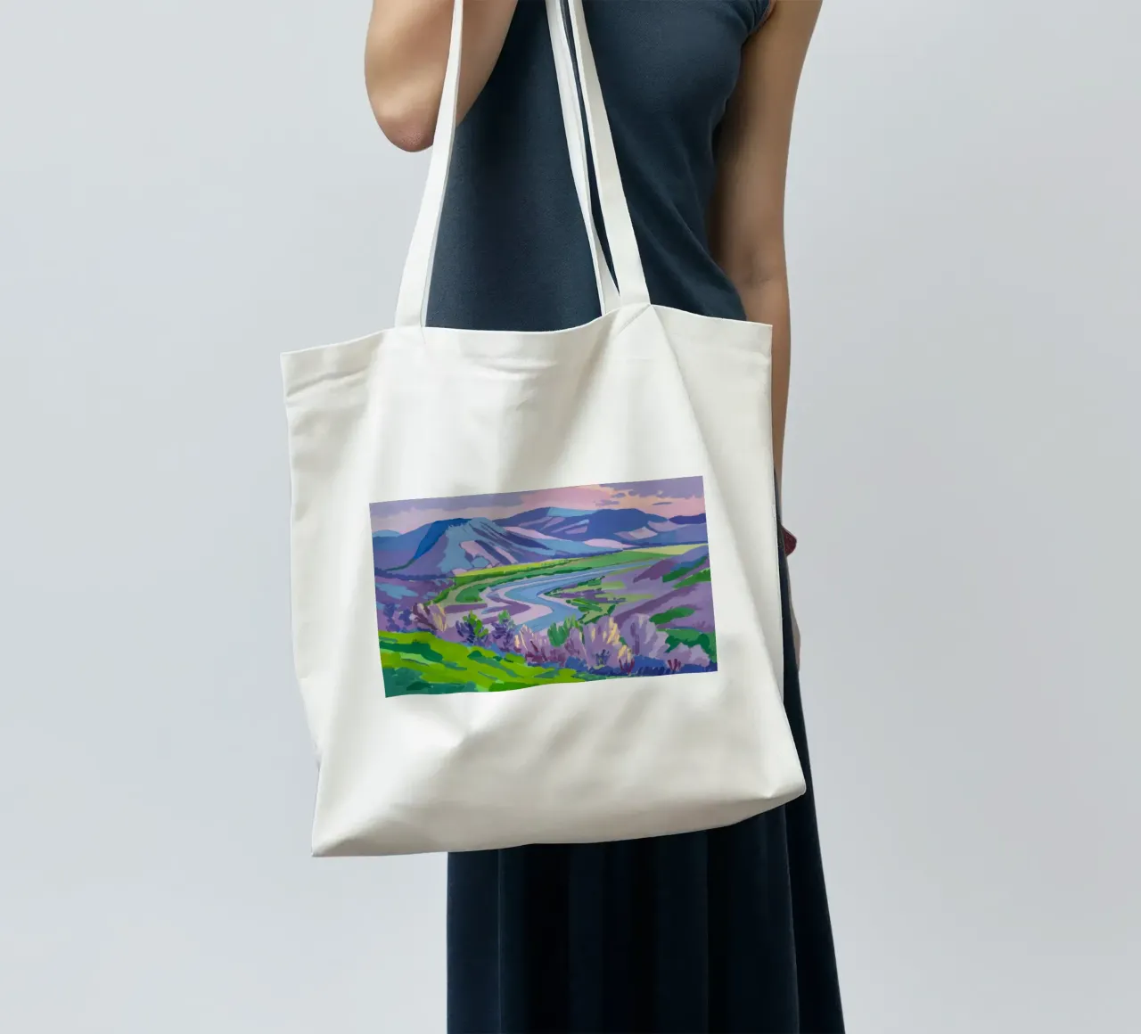 Lavender Fields Dreamscape tote bag by Radiance Landscape
