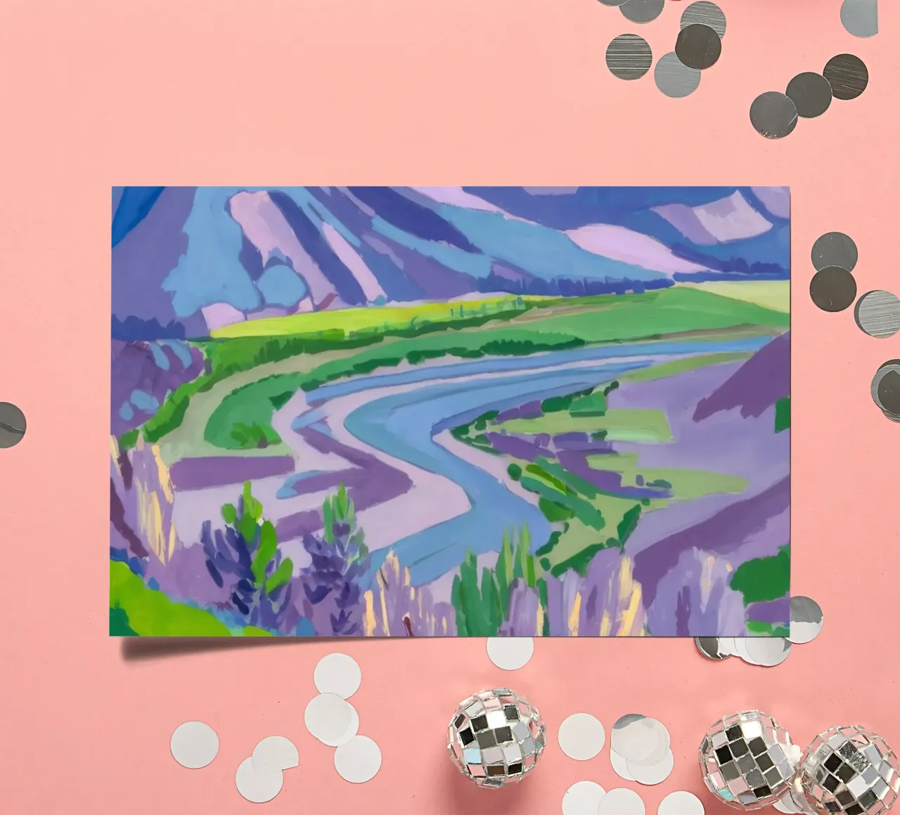 Paesaggio onirico dei campi di lavanda foglio adesivo da Radiance Landscape