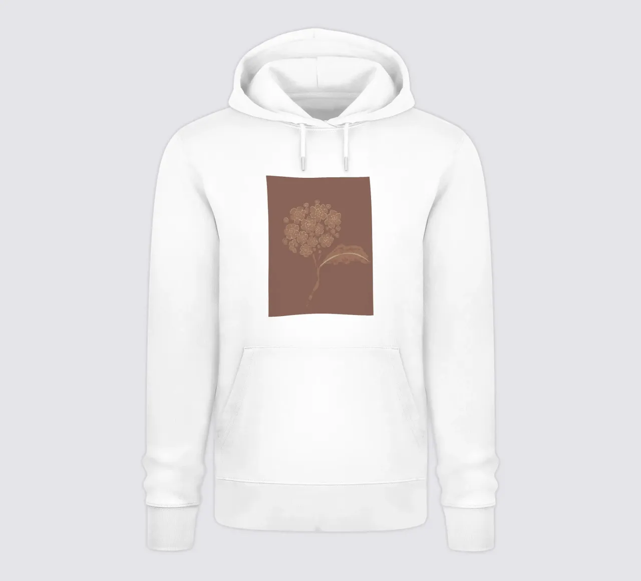 Fiori di terra marrone moka felpa con cappuccio da Nikitajariwala