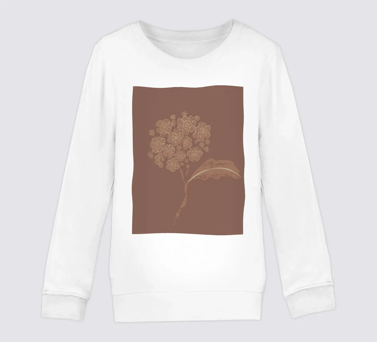 Earthen Mocha Brown Florals kids sweatshirt by Nikitajariwala