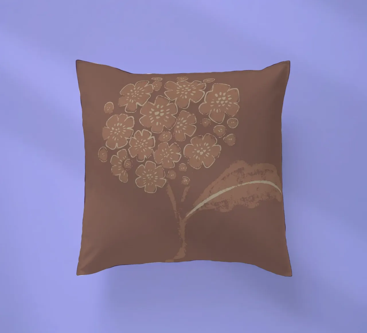 Earthen Mocha Brown Florals decorative cushion by Nikitajariwala