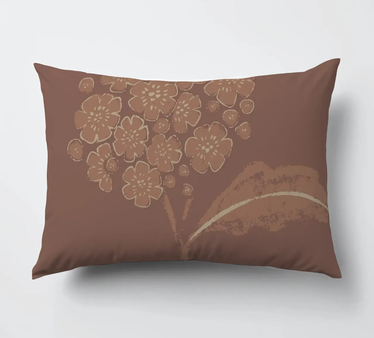Earthen Mocha Brown Florals decorative cushion by Nikitajariwala