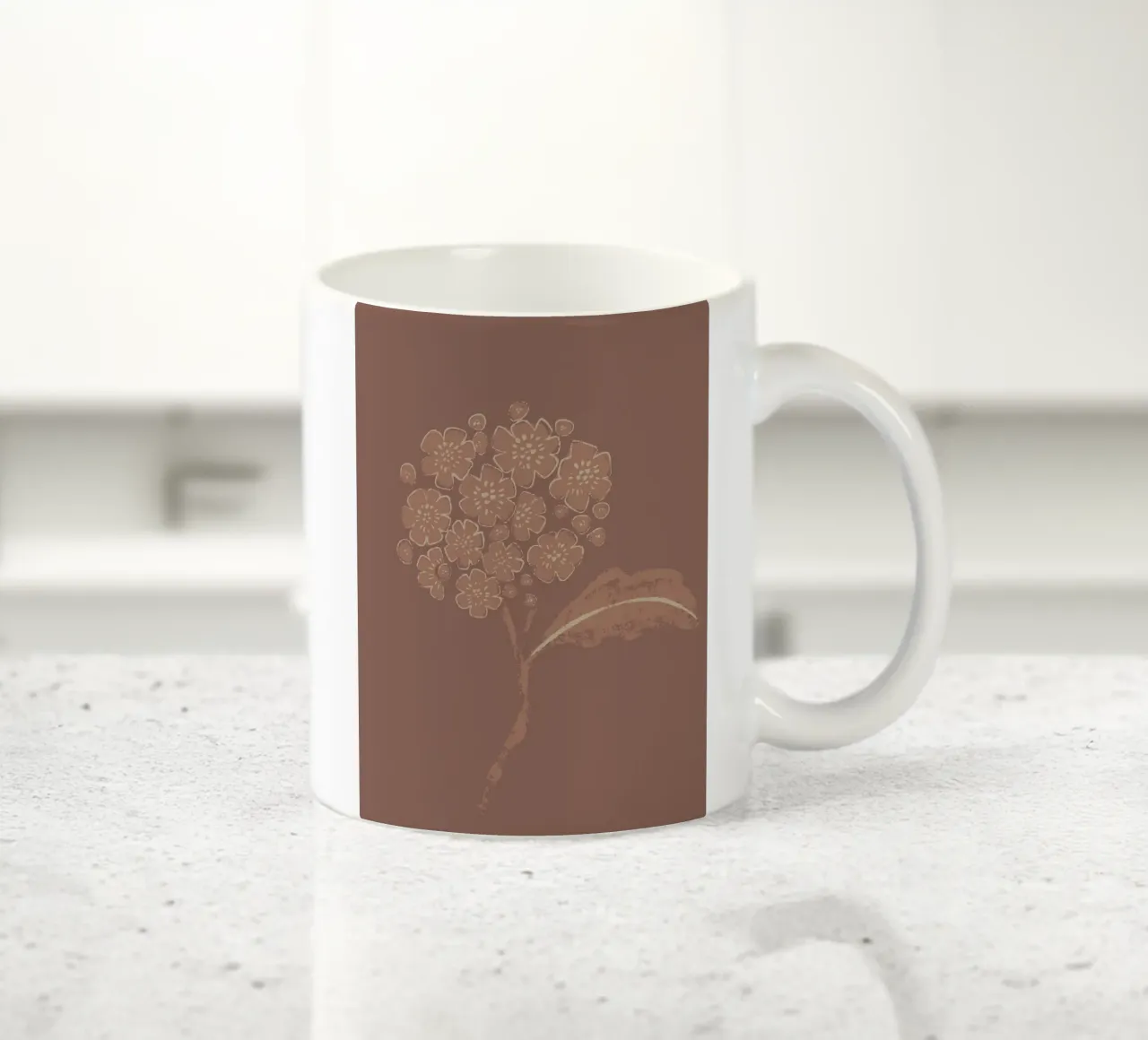 Aarde Mokka Bruin Bloemen keramische mok van Nikitajariwala