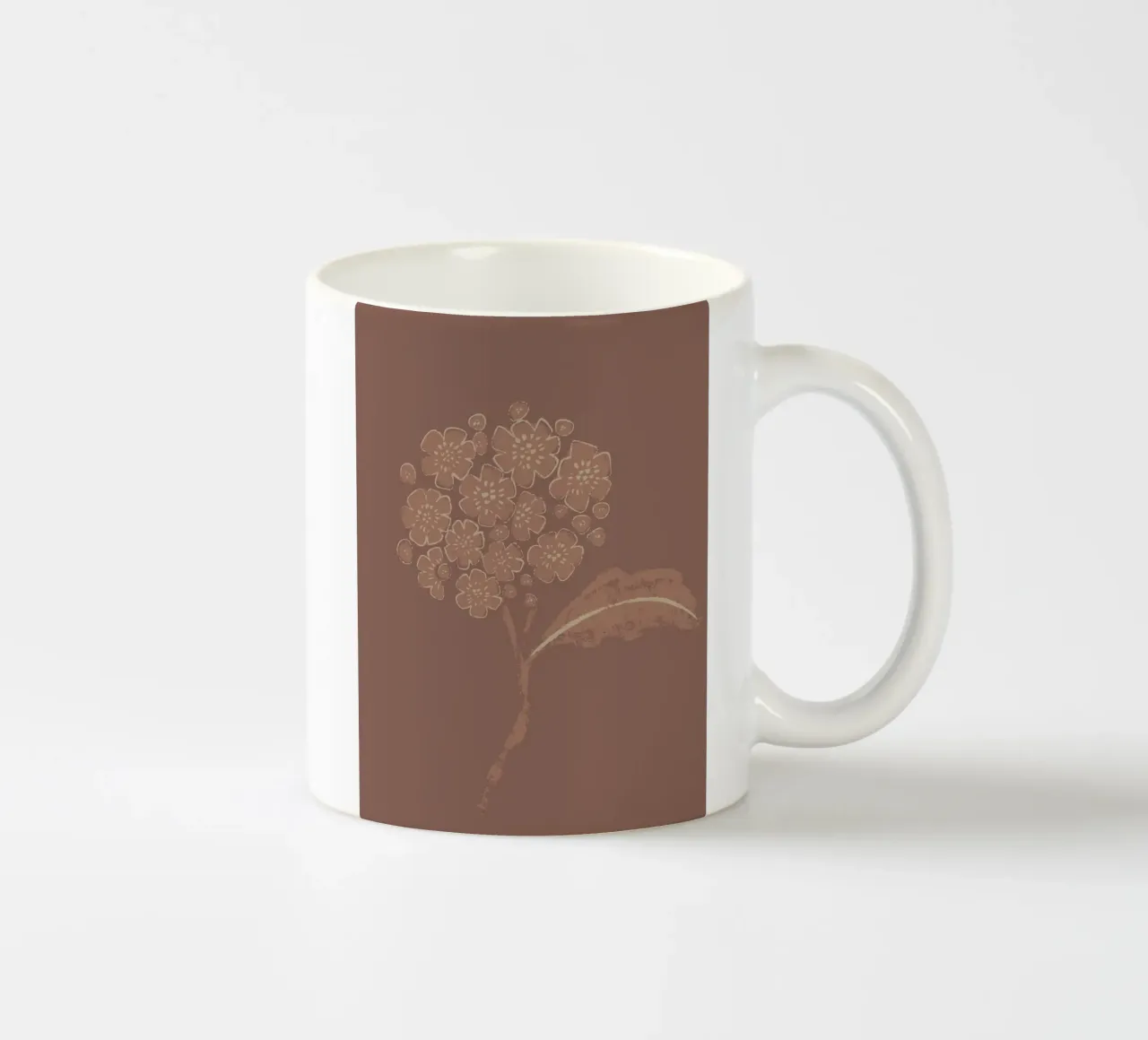 Aarde Mokka Bruin Bloemen keramische mok van Nikitajariwala