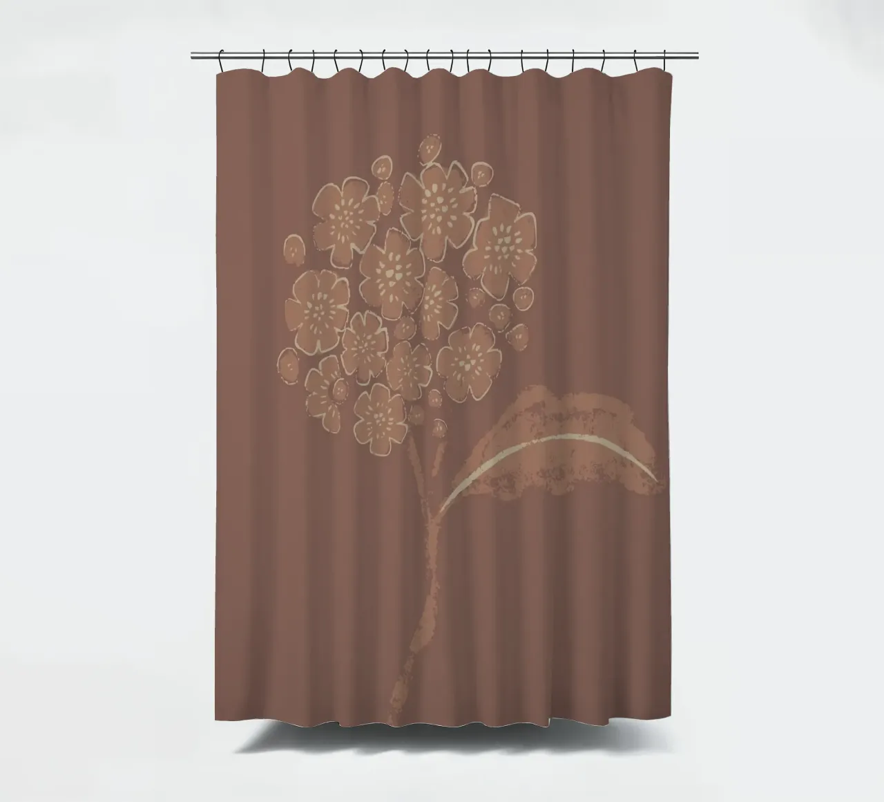 Terre Mocha Brown Florals rideau de douche de Nikitajariwala