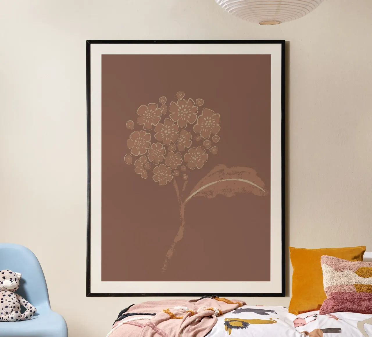 Irdene mokkabraune Blumen Poster von Nikitajariwala