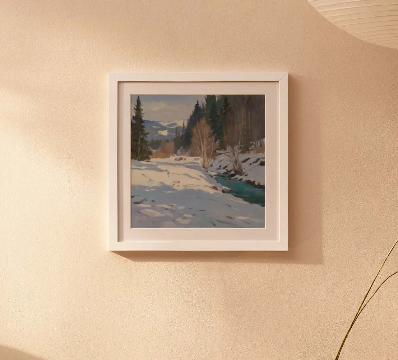 Portata invernale del fiume poster con telaio in plastica da Radiance Landscape