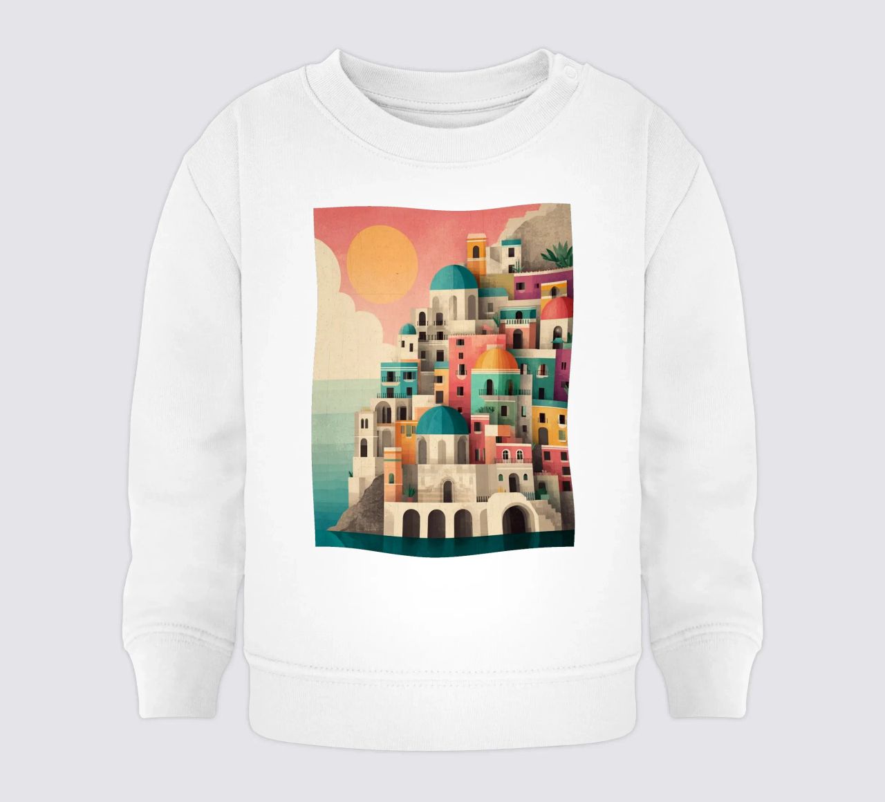 Sunset on Amalfi Geometry felpa neonato da michi