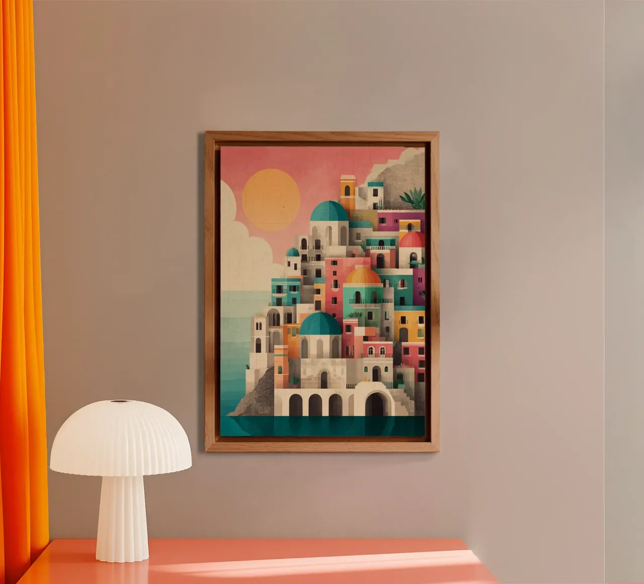 Sunset on Amalfi Geometry alluminio dibond da michi