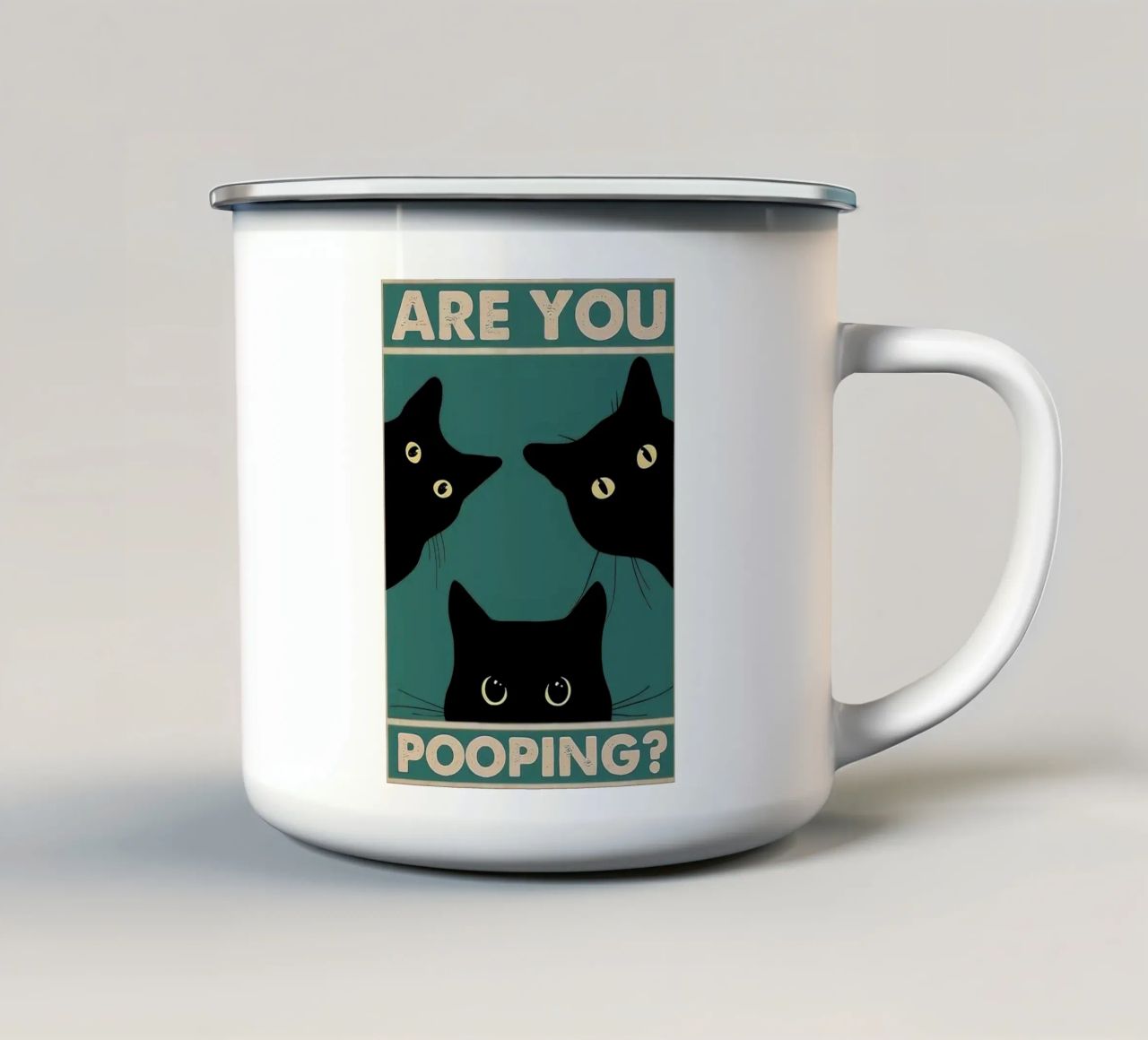 Are You Pooping? tazza in smalto da Nando Art