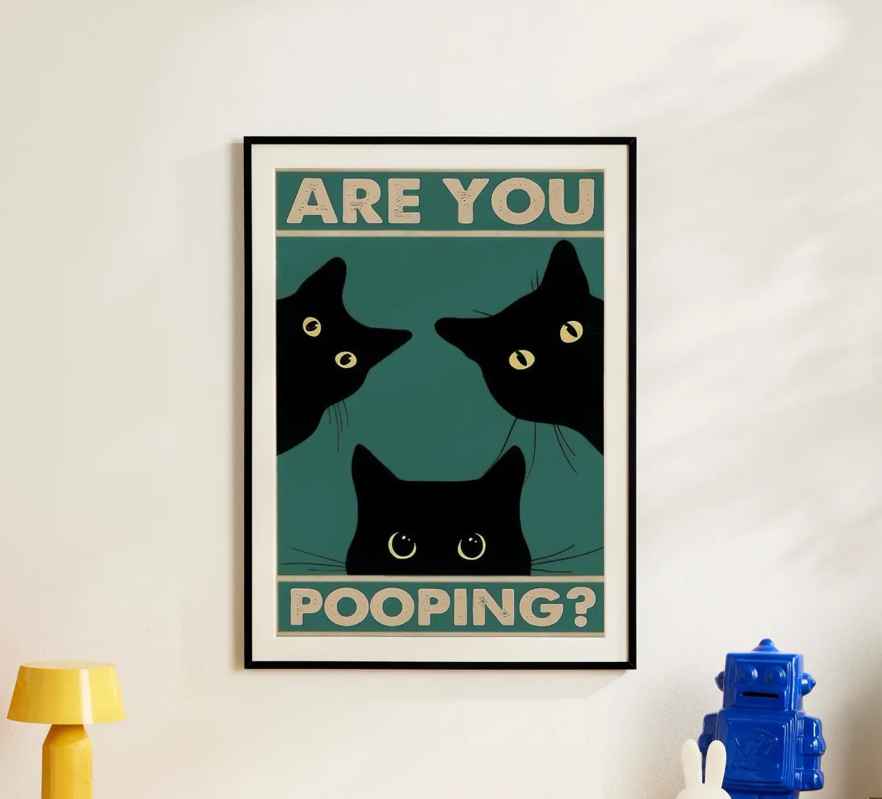Are You Pooping? poster con telaio in alluminio da Nando Art