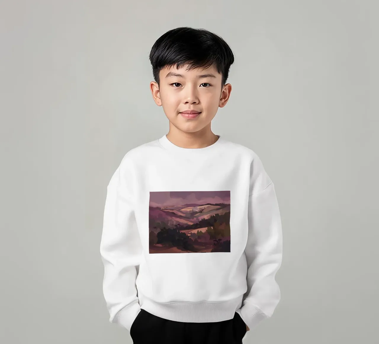 Twilight Mountain Haze kids sweatshirt by Radiance Landscape