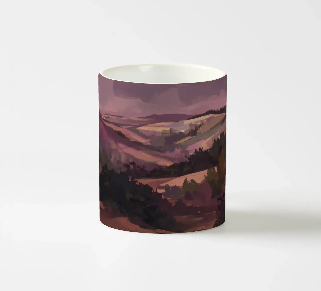 Twilight Mountain Haze ceramic mug by Radiance Landscape