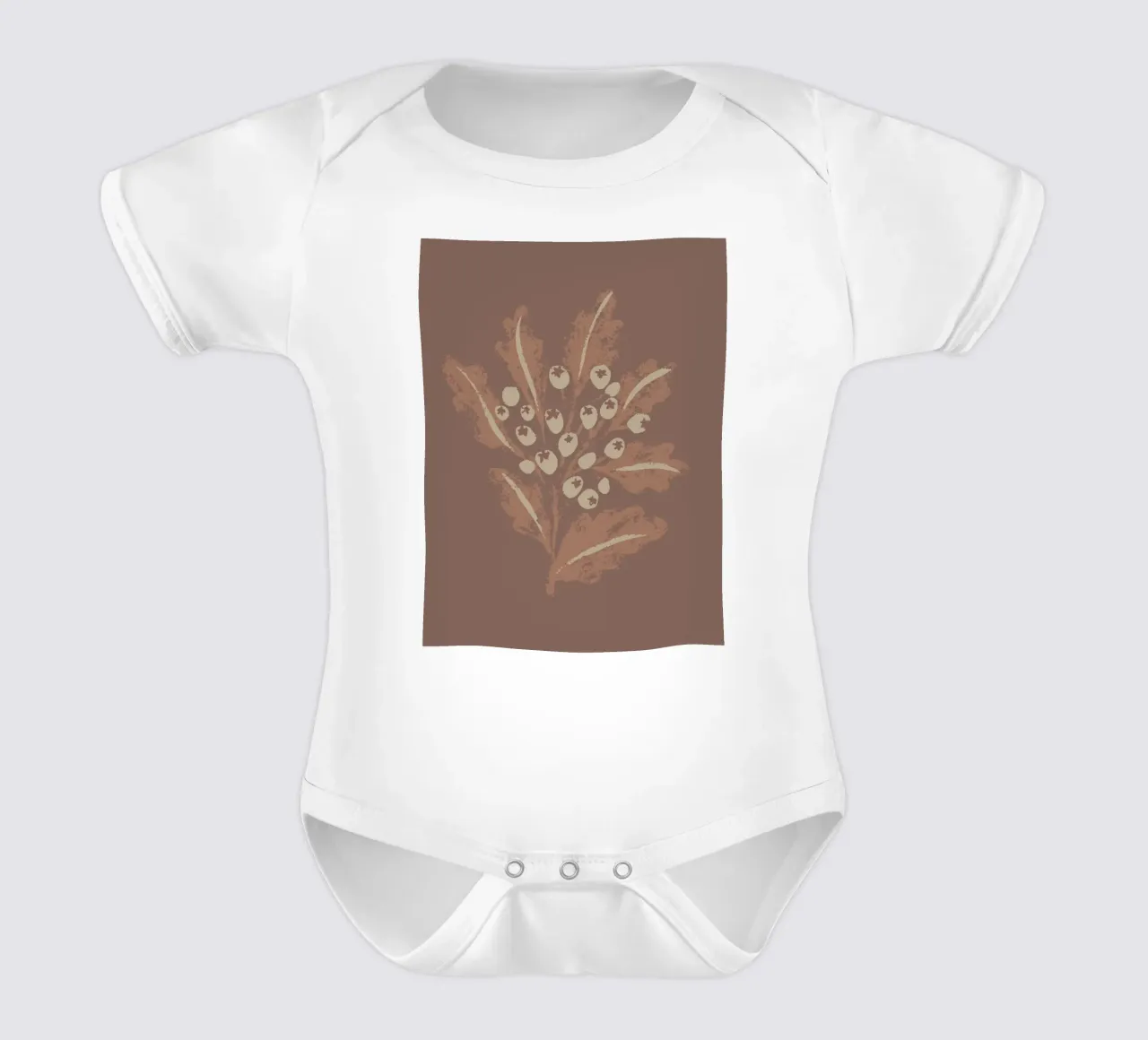 Blumiger Mokka Kurzarm Babybody von Nikitajariwala