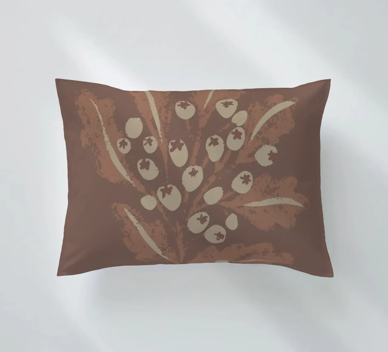 Floral mocha decorative cushion by Nikitajariwala