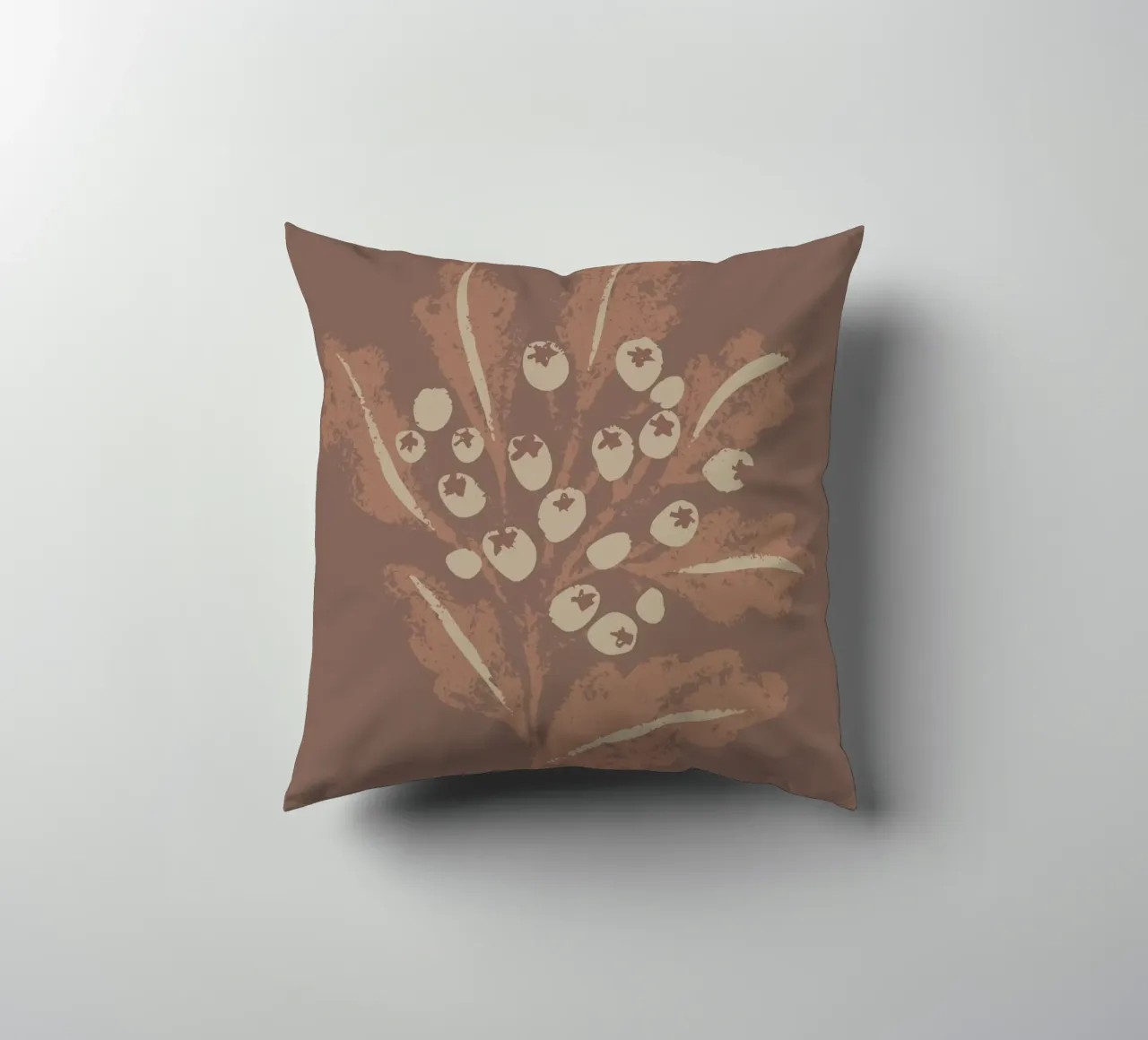 Floral mocha decorative cushion by Nikitajariwala