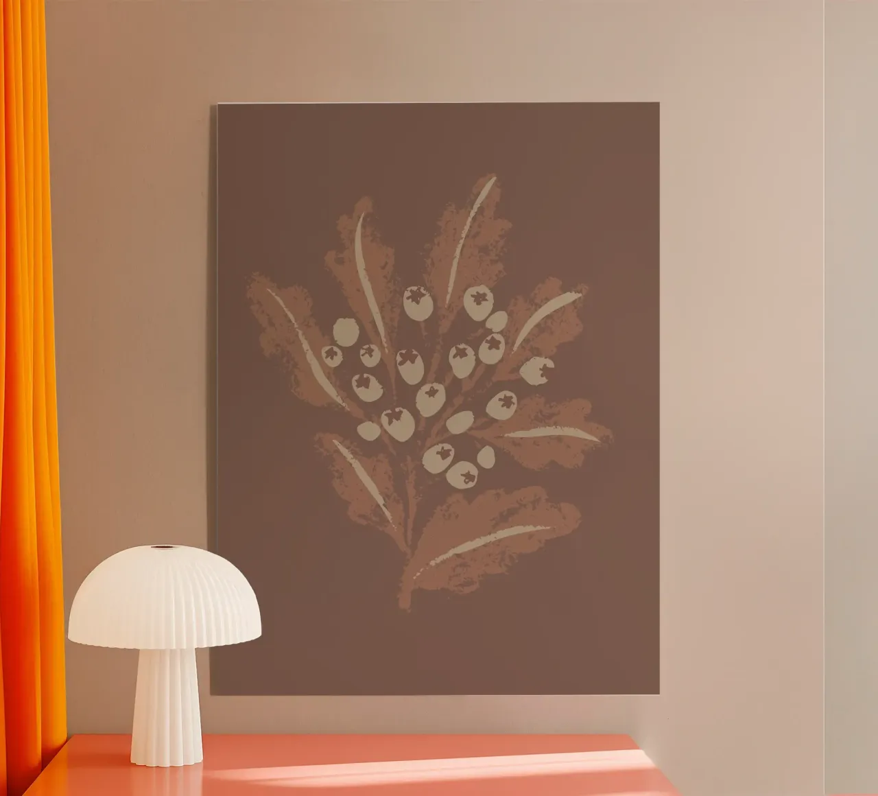 Floral mocha acrylic glass by Nikitajariwala