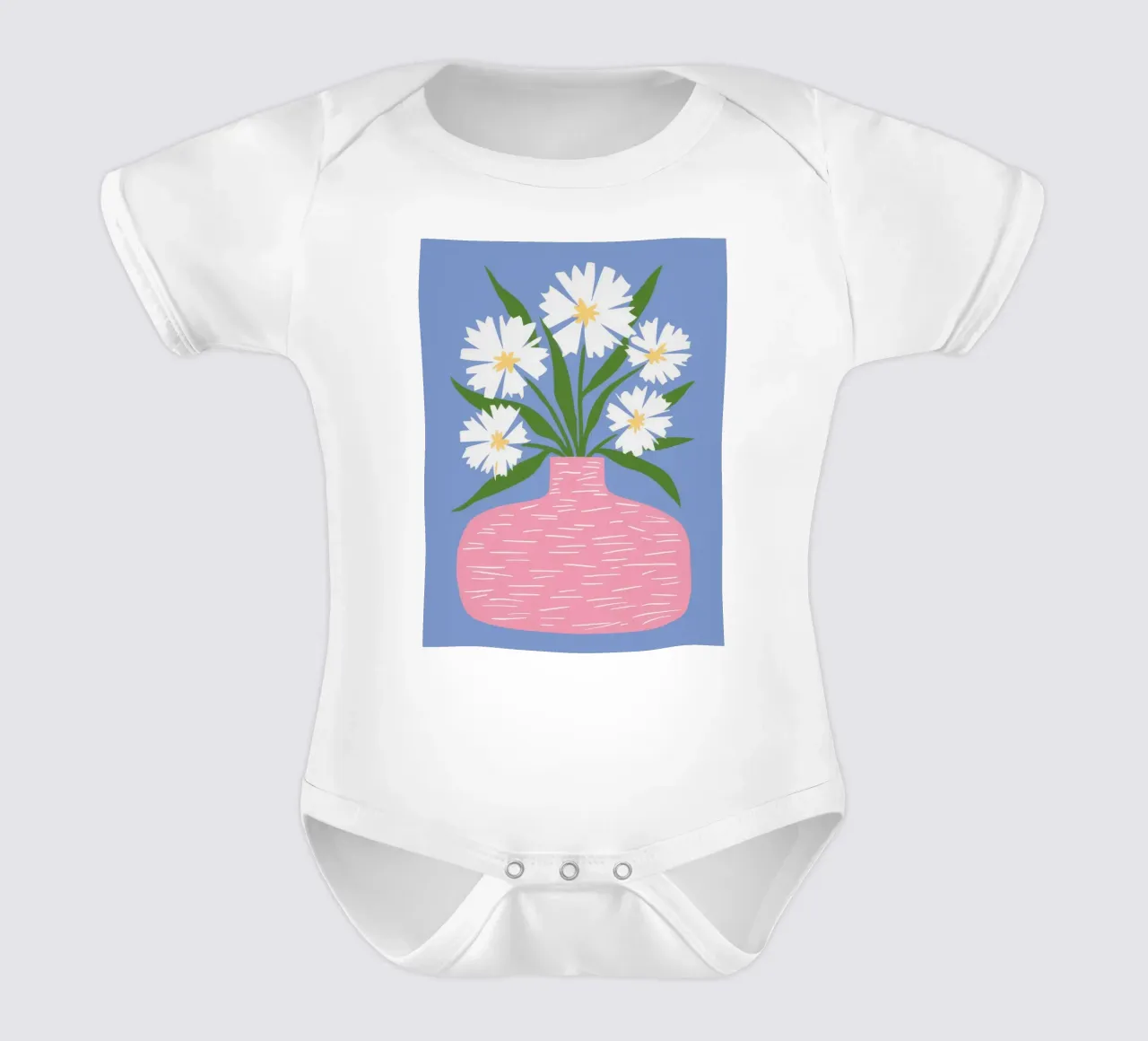 Freschezza della margherita rosa body neonato maniche corte da Moonlite Desire