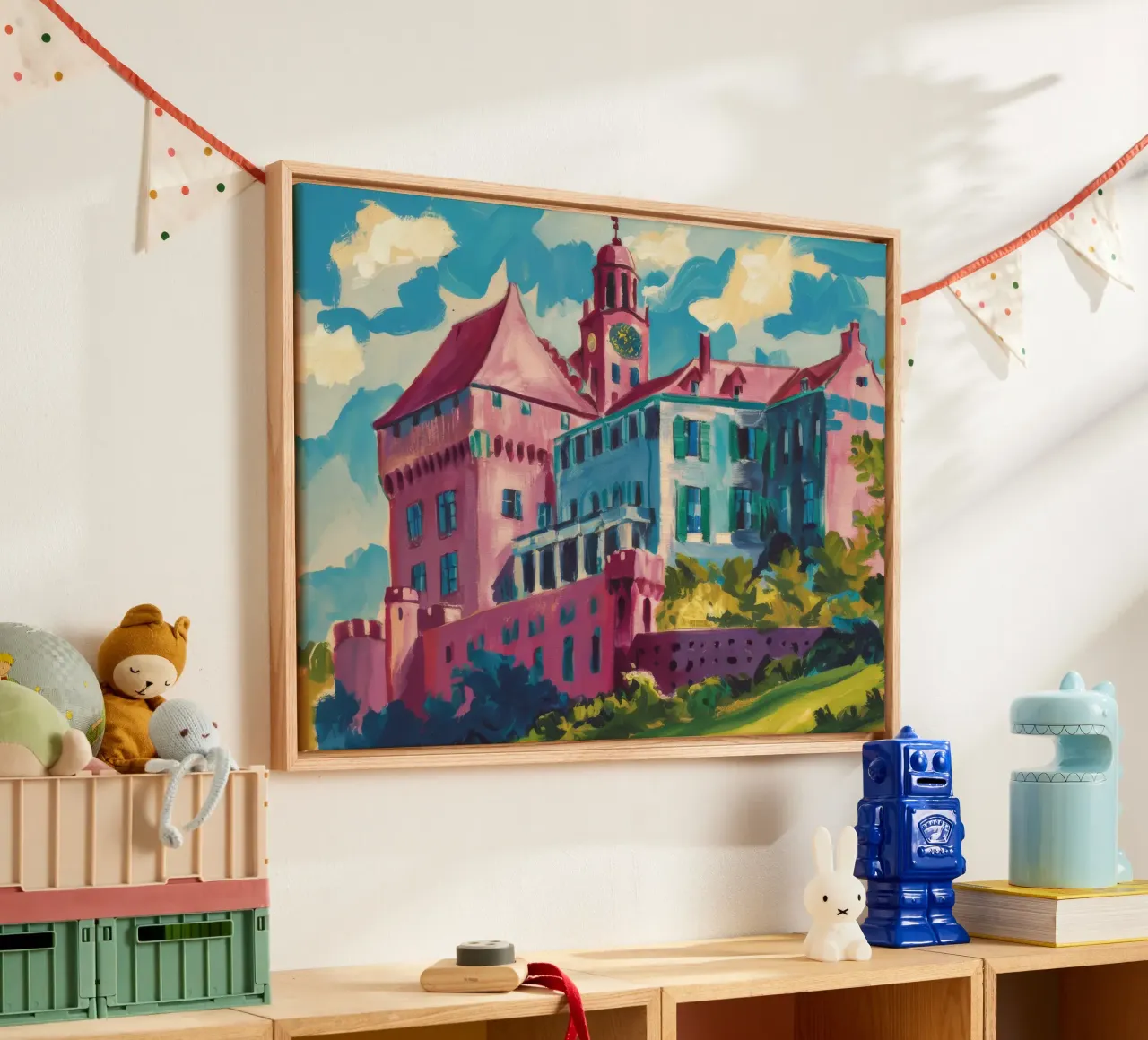 Collina del Castello Cremisi tela con Cornice a cassetta da Lush Essence
