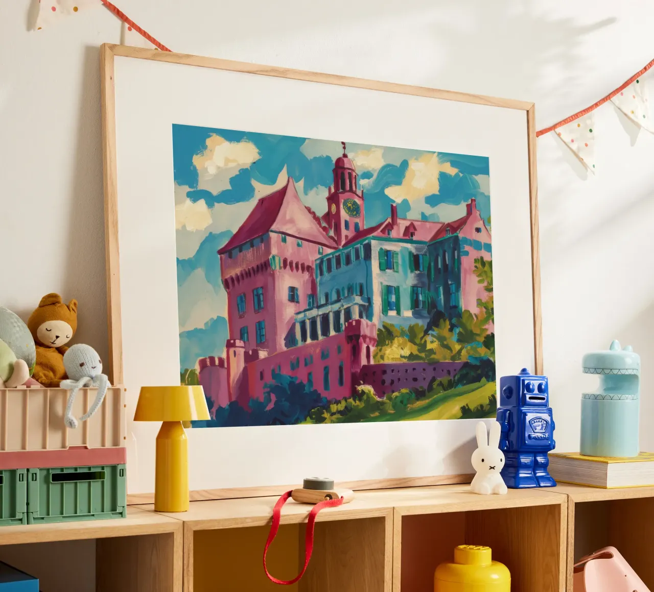 Collina del Castello Cremisi poster con telaio in plastica da Lush Essence