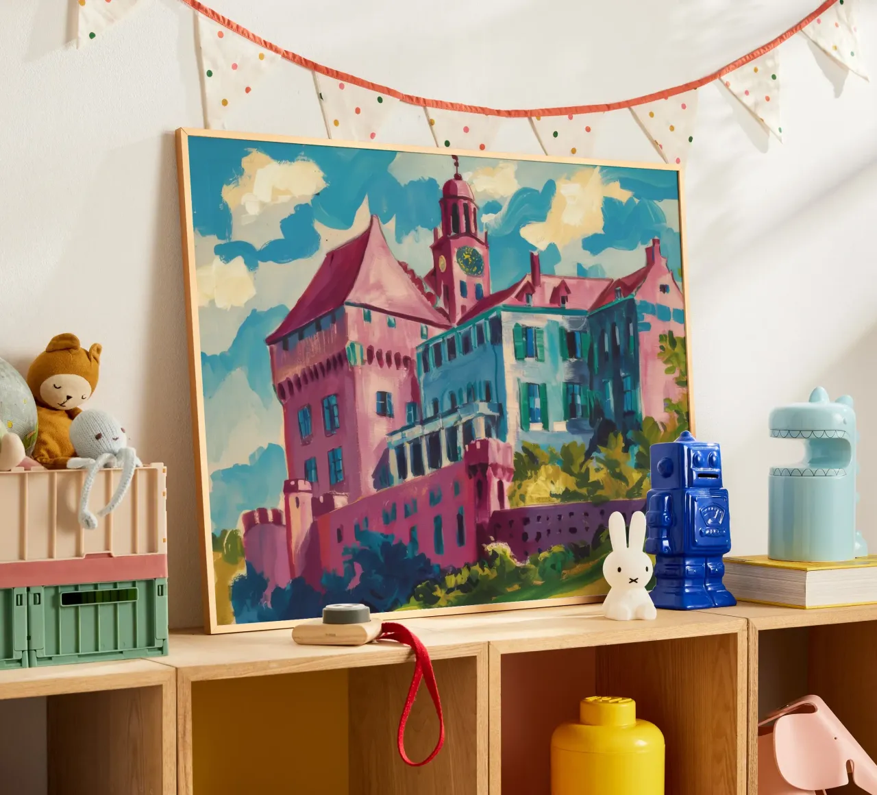 Collina del Castello Cremisi poster con telaio in plastica da Lush Essence