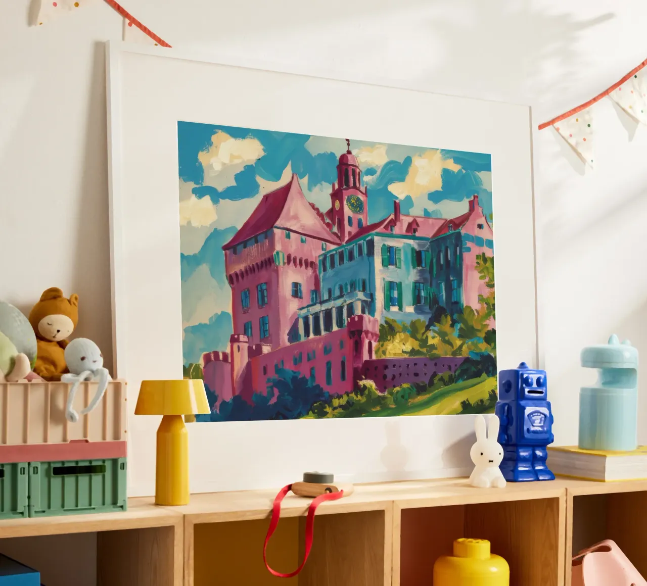 Collina del Castello Cremisi poster con telaio in plastica da Lush Essence