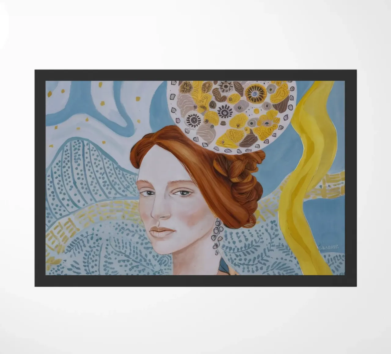 Amber Gaze Tapestry doormat by Vivid Reverie