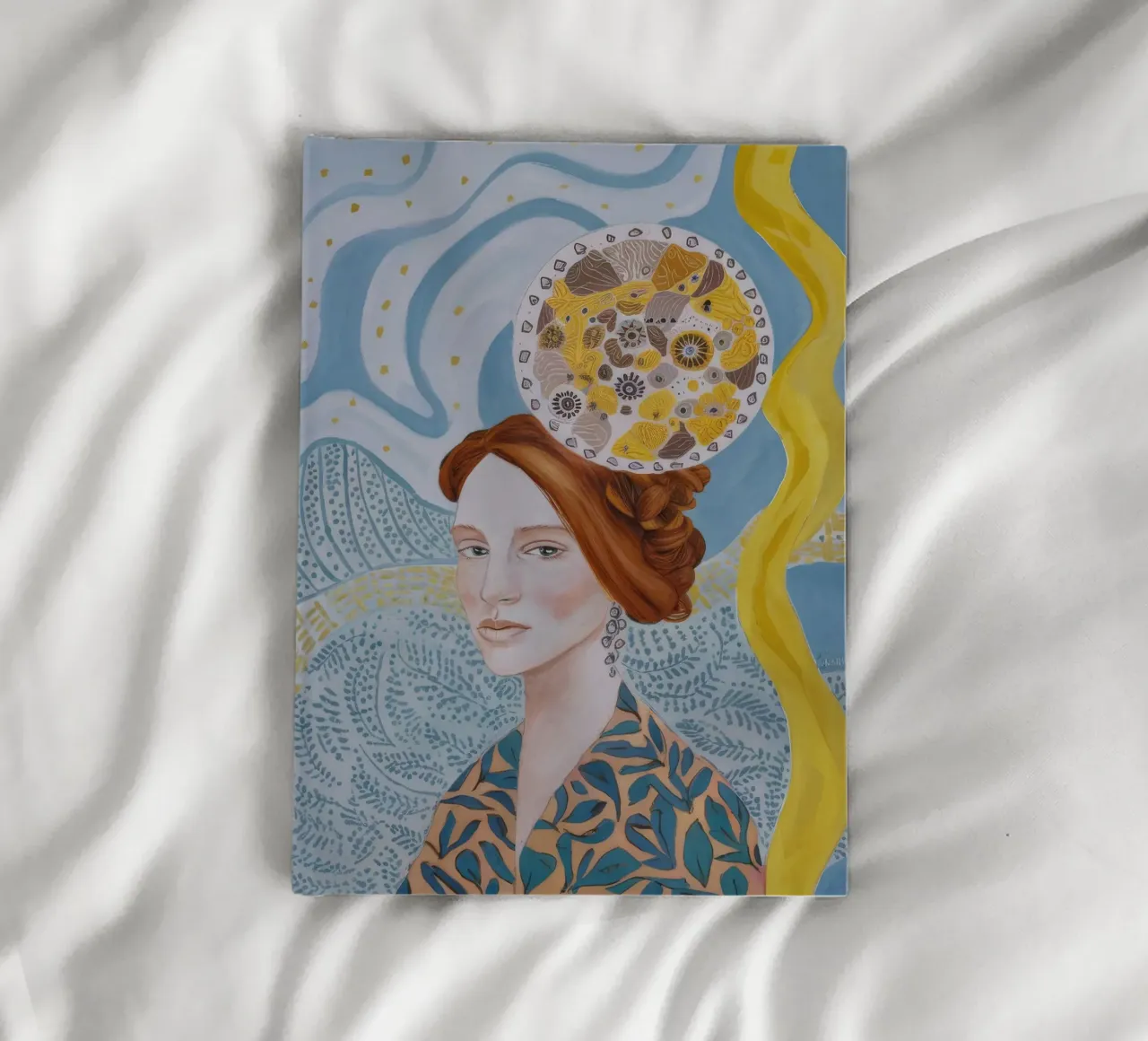 Amber Gaze Tapestry notebook by Vivid Reverie