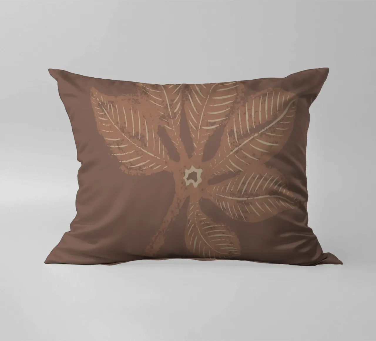 Mocha Foliage decorative cushion by Nikitajariwala