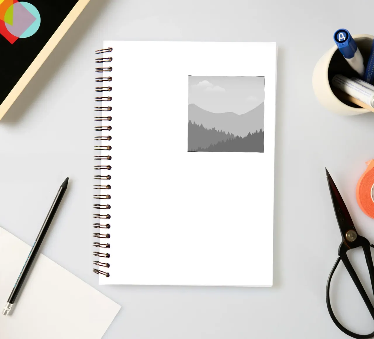 Monochromatic Grid Warmth spiral notebook by Moonlite Desire