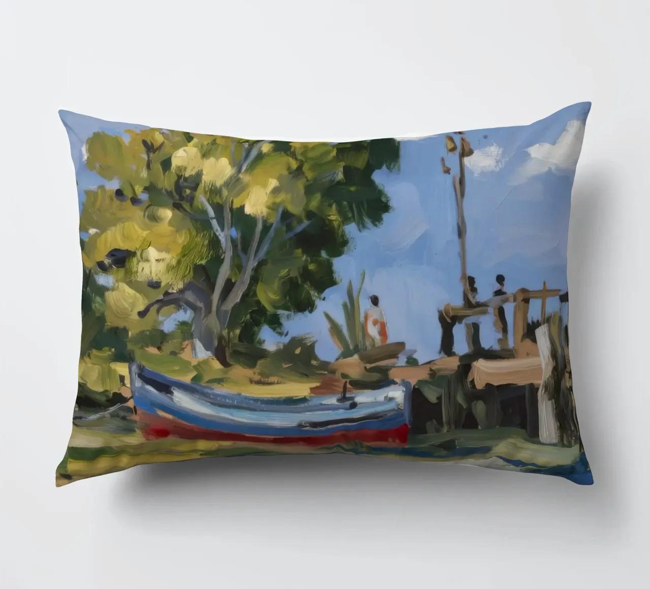 Beached Boat Solitude decorative cushion by Radiance Landscape