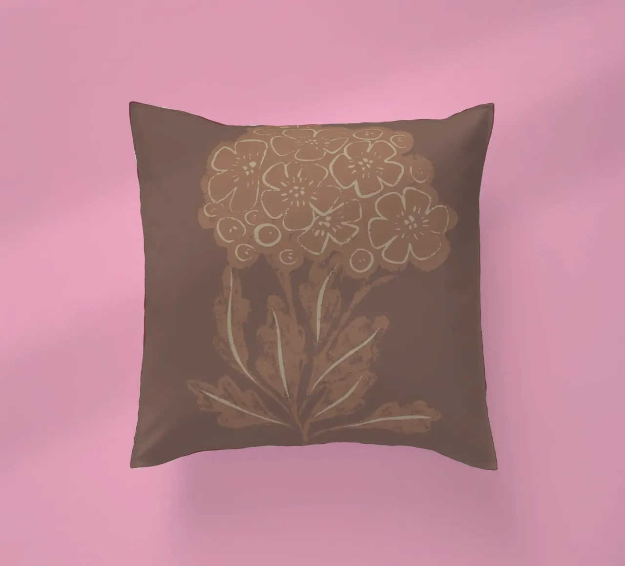 Mocha Blooms decorative cushion by Nikitajariwala
