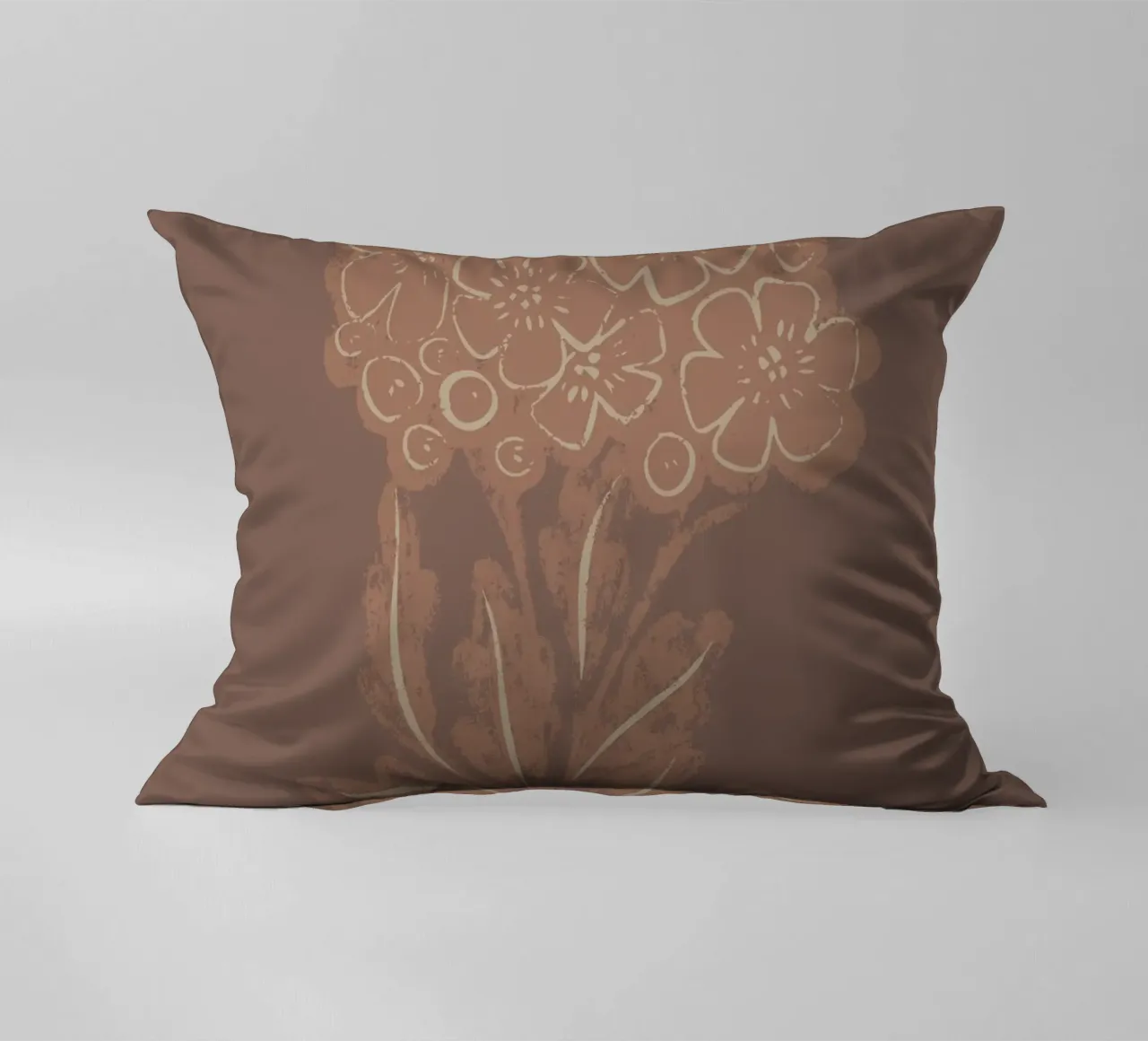 Mocha Blooms decorative cushion by Nikitajariwala