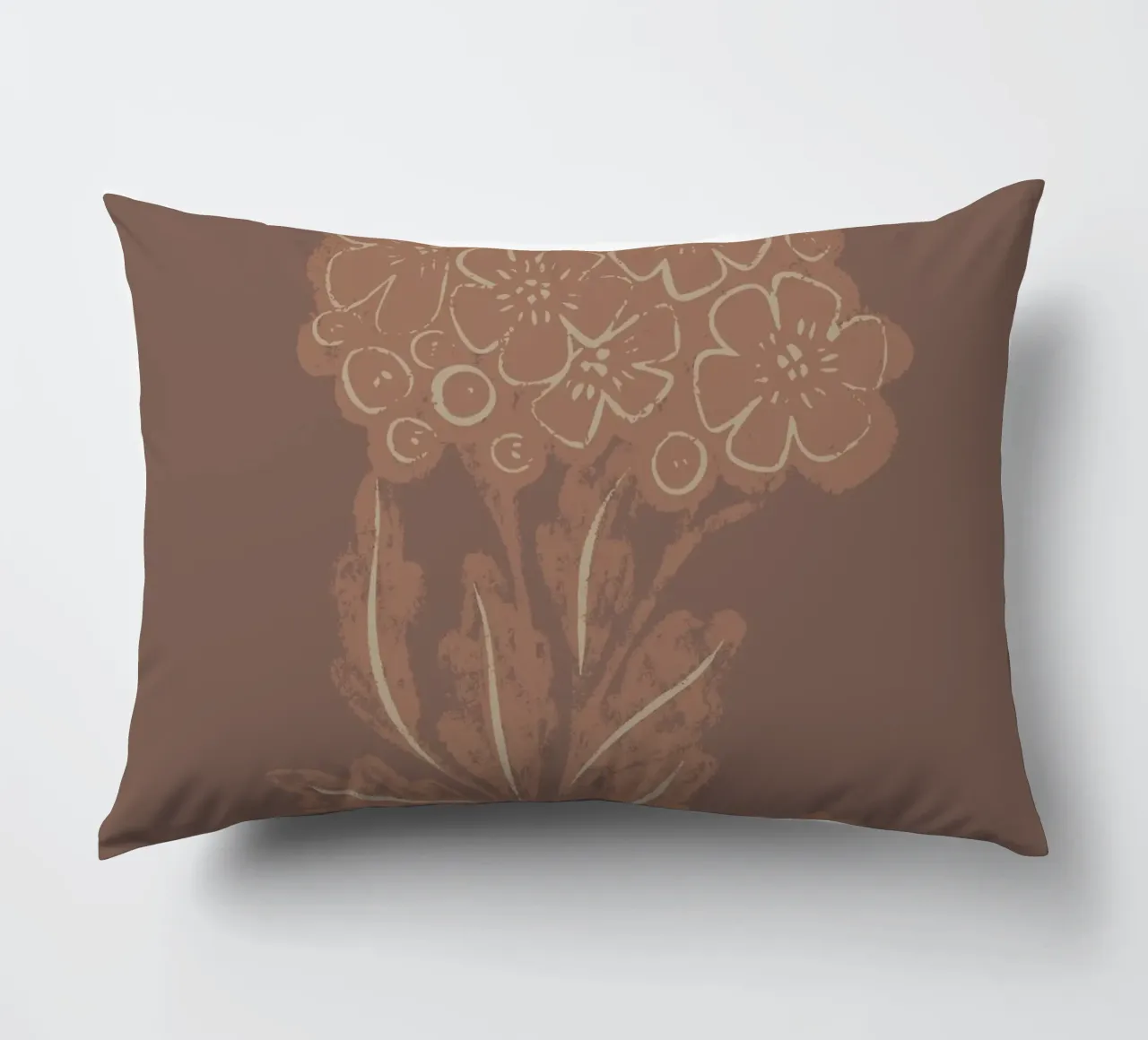 Mocha Blooms decorative cushion by Nikitajariwala
