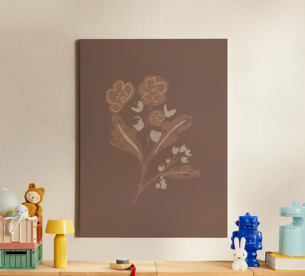 Mocha Blossom canvas by Nikitajariwala