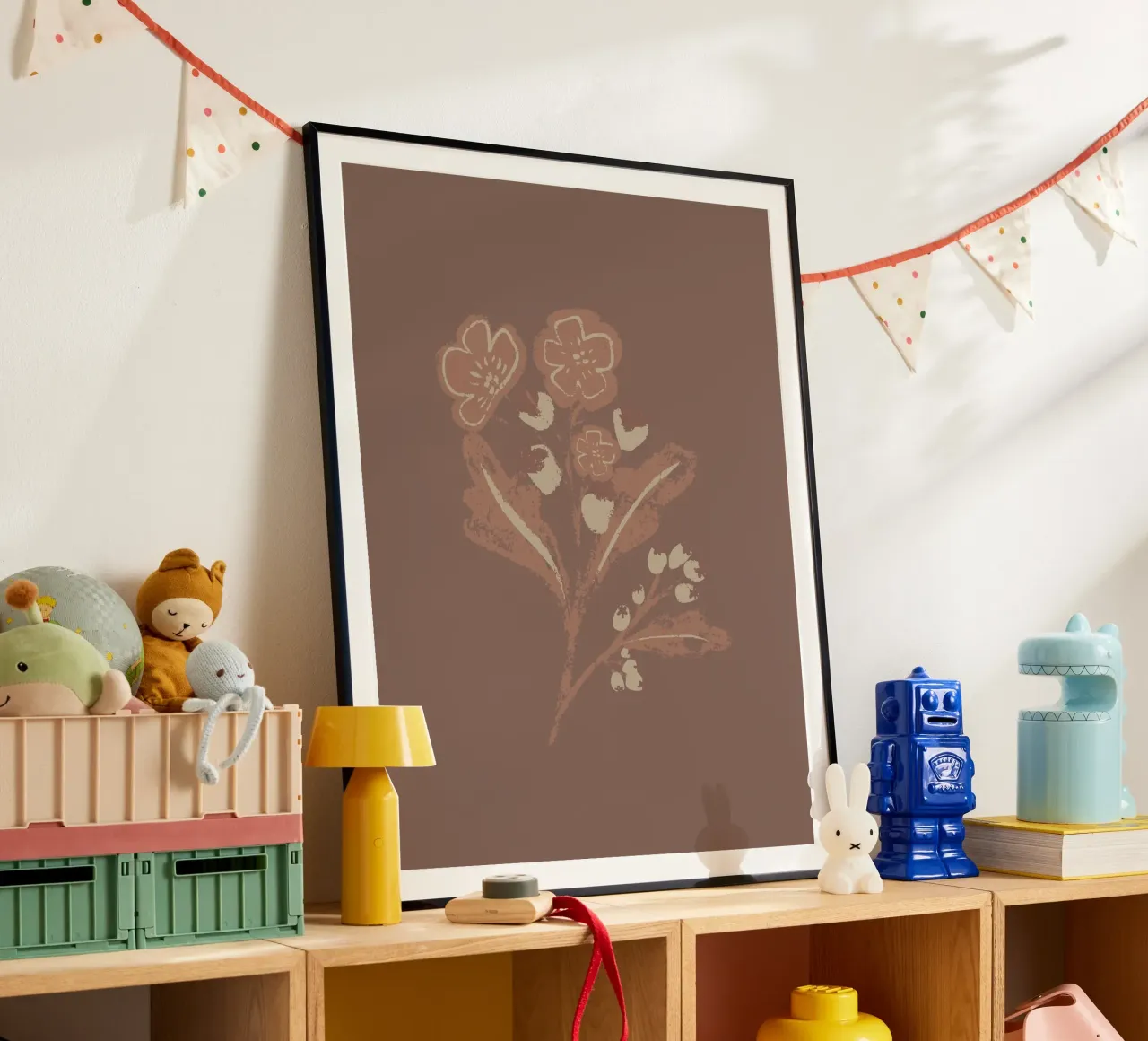 Mocha Blossom poster con telaio in alluminio da Nikitajariwala