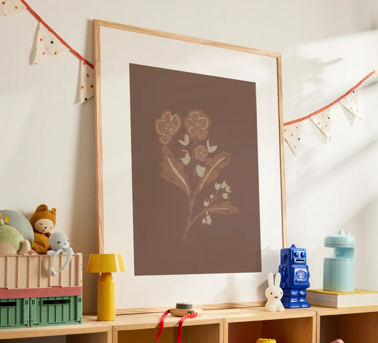 Mocha Blossom poster con telaio in alluminio da Nikitajariwala