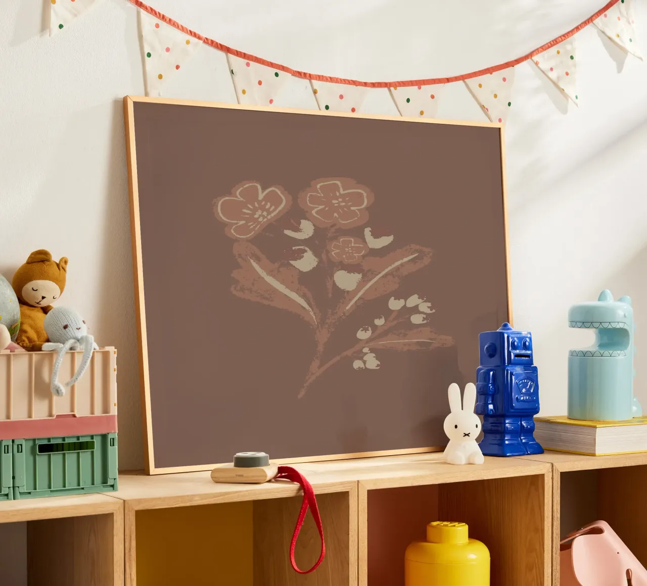 Mocha Blossom poster con telaio in alluminio da Nikitajariwala